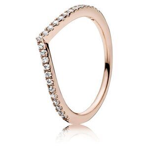PANDORA Shimmering Wish Clear CZ Wishbone PANDORA Rose ring with clear CZ